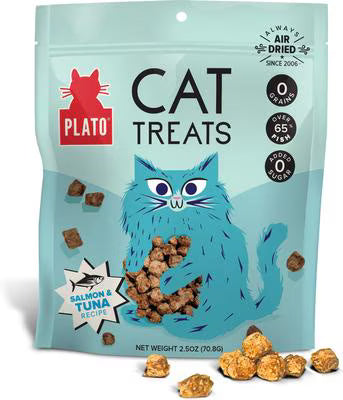 Plato Air-Dried Cat Treats Tuna & Salmon Recipe, 2.5-oz