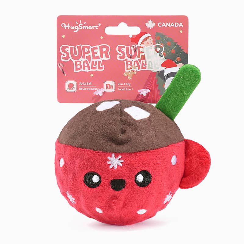 HugSmart Pet - Happy Woofmas | Hot Cocoa - Dog Ball Toy