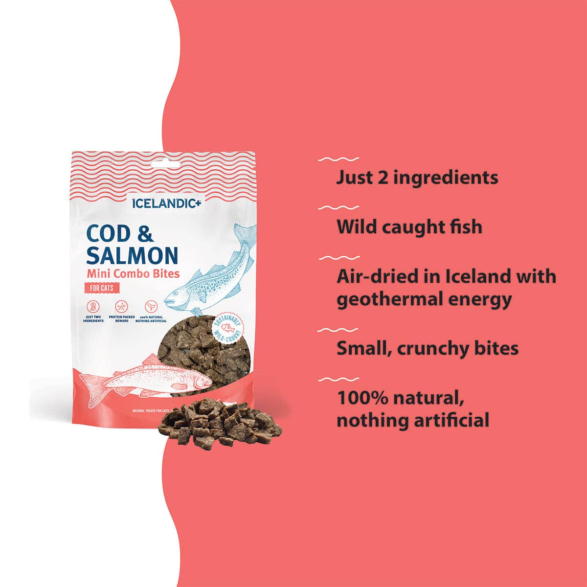 Icelandic Cod & Salmon Mini Combo Bites Treats for Cats