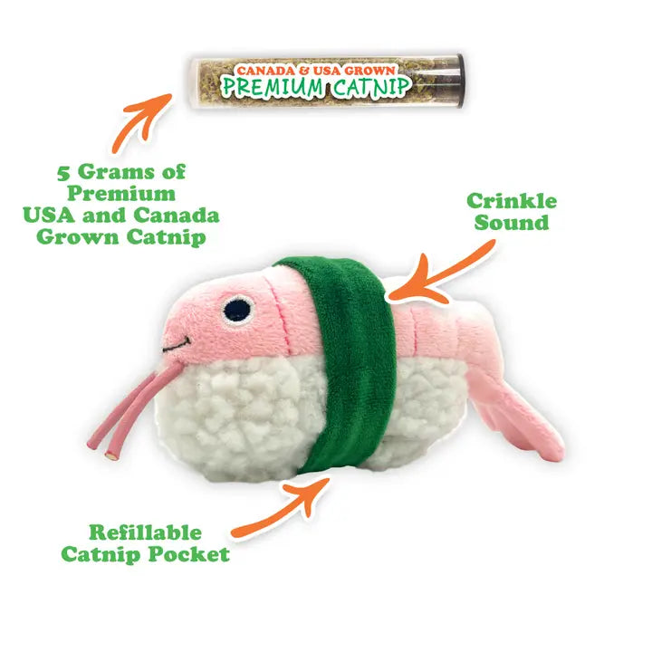 Meowijuana Get Wrapped Sushi Cat Toy