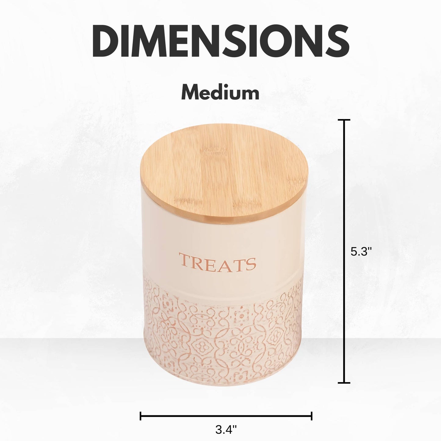 Pet Treat Storage Canister - White Swan & Gold: Medium