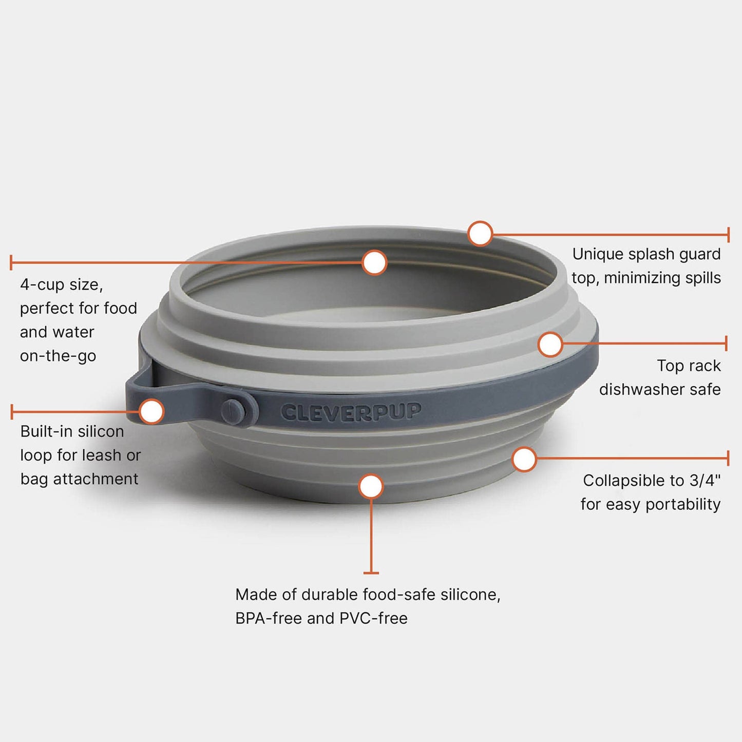 Nomad Collapsible Dog Bowl - Two Sizes Available: Sand Silicone / Large