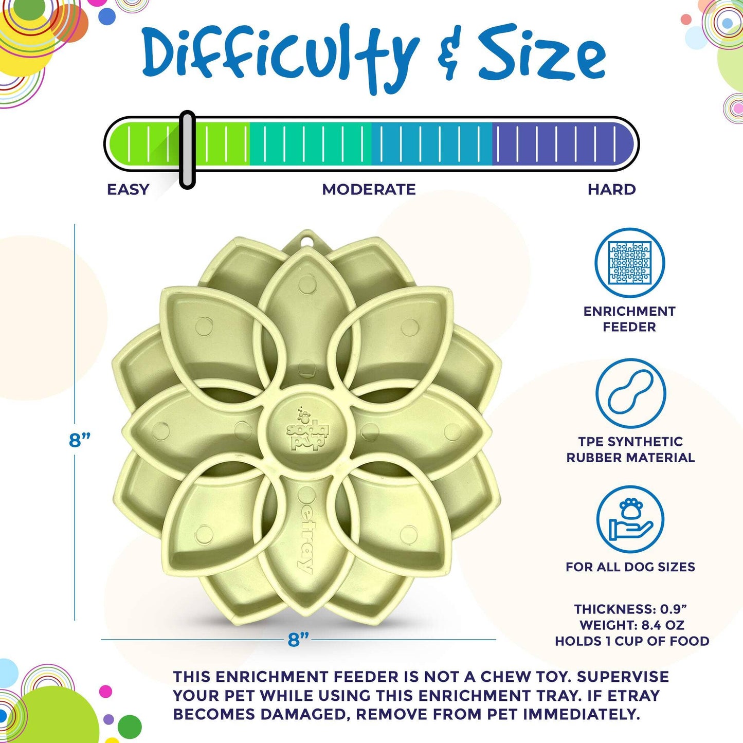 Mandala "Softie" eTray Enrichment Tray for Dogs: Light Green