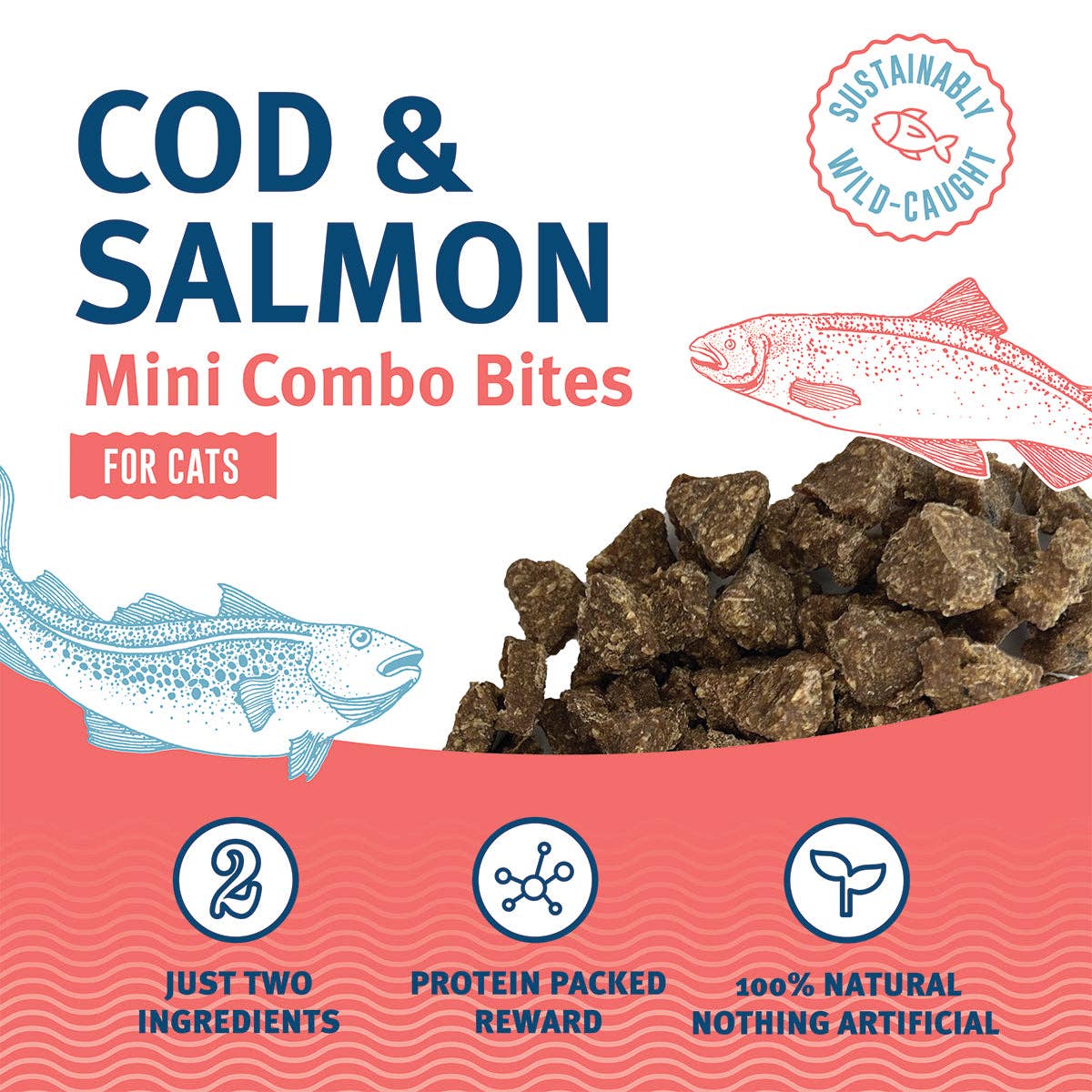Icelandic Cod & Salmon Mini Combo Bites Treats for Cats