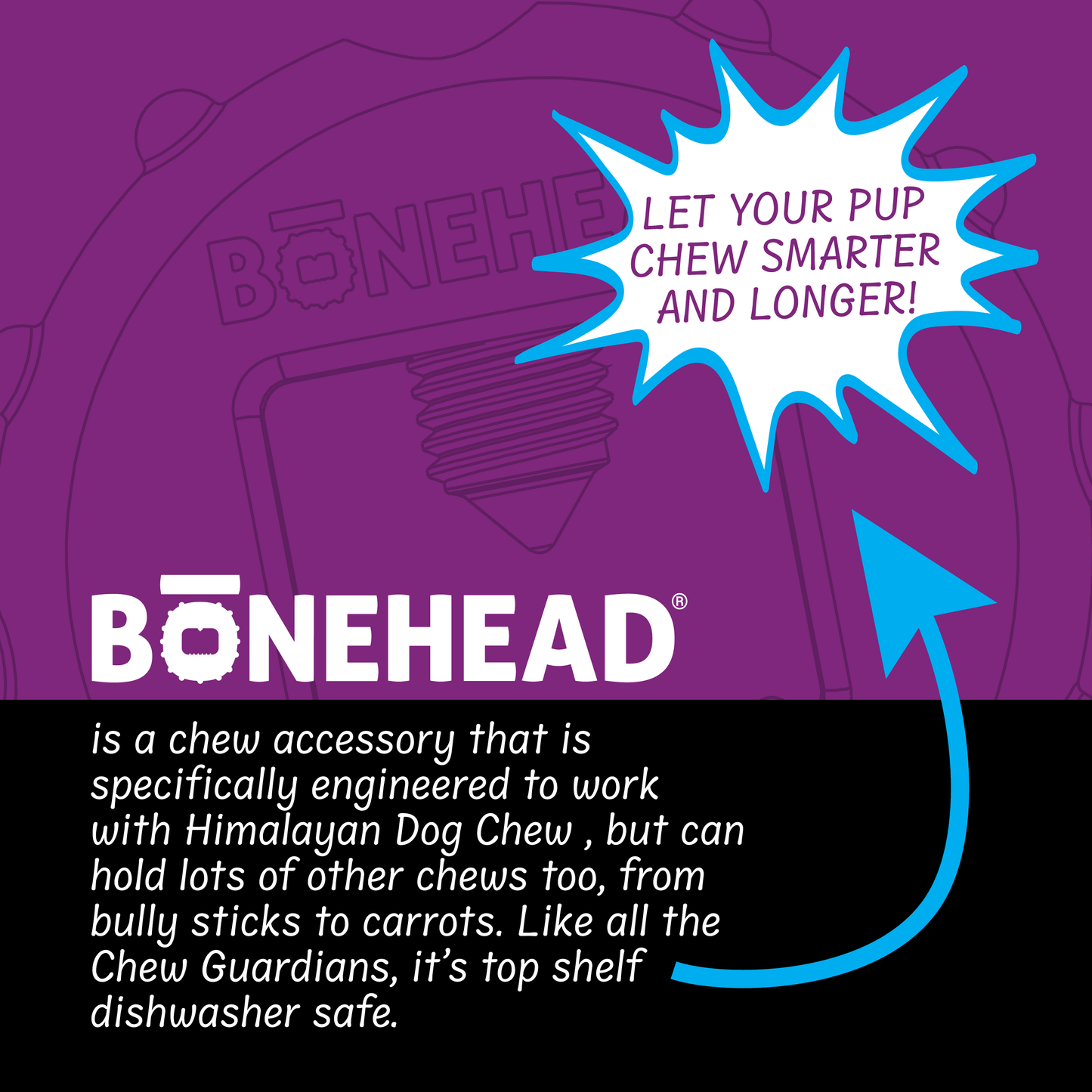 Bonehead Large: Large Yak Chew Holder