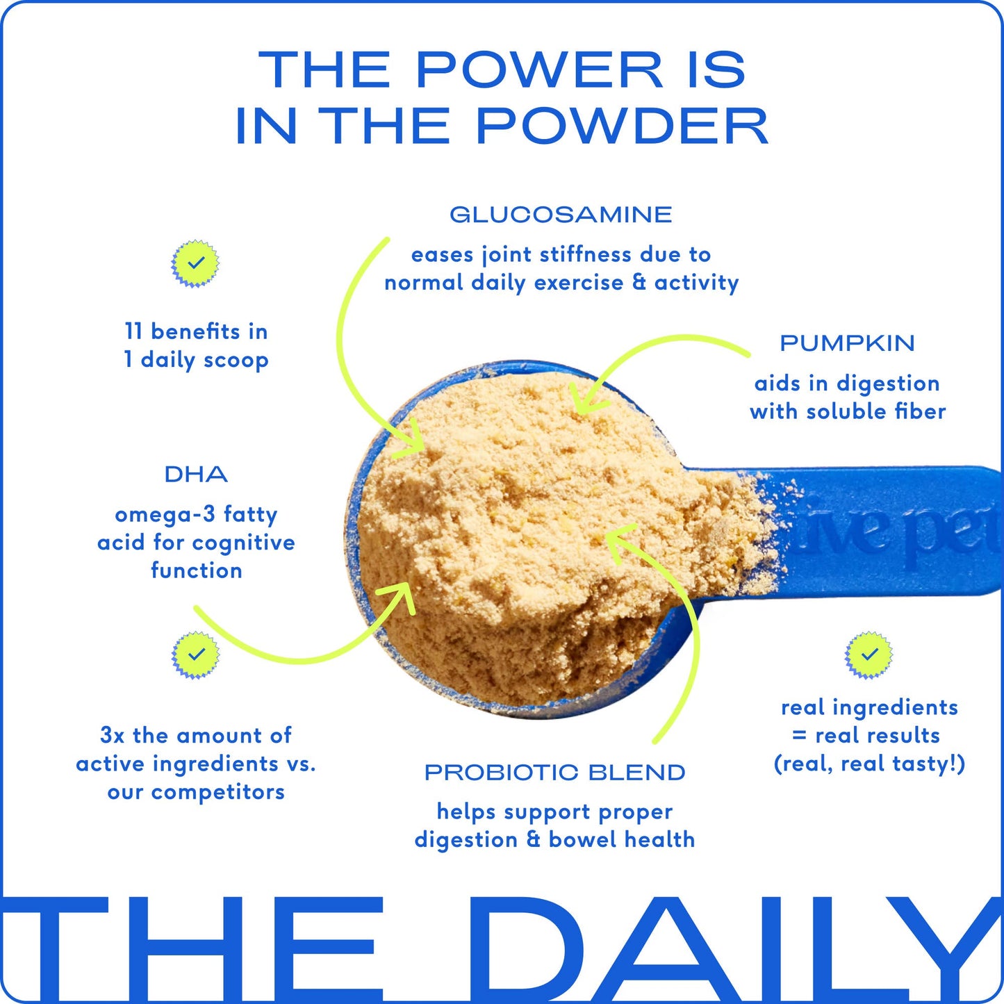 Native Pet The Daily Powder Supplement, 11-in-1 Multivitamins for Dogs
