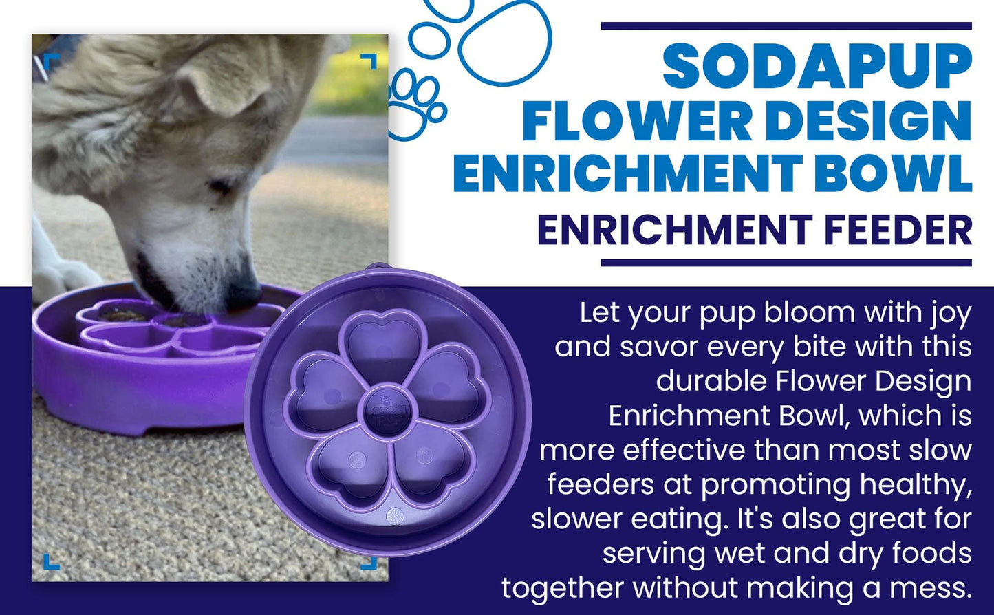 Flower Design eBowl Enrichment Slow Feeder Bowl for Dogs: Flower Bowl - Purple
