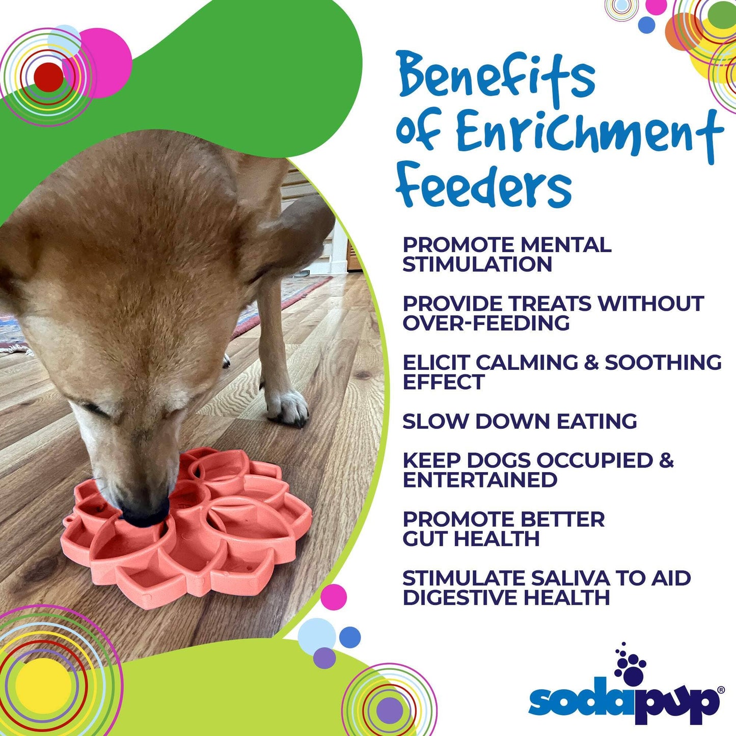 Mandala "Softie" eTray Enrichment Tray for Dogs: Light Green