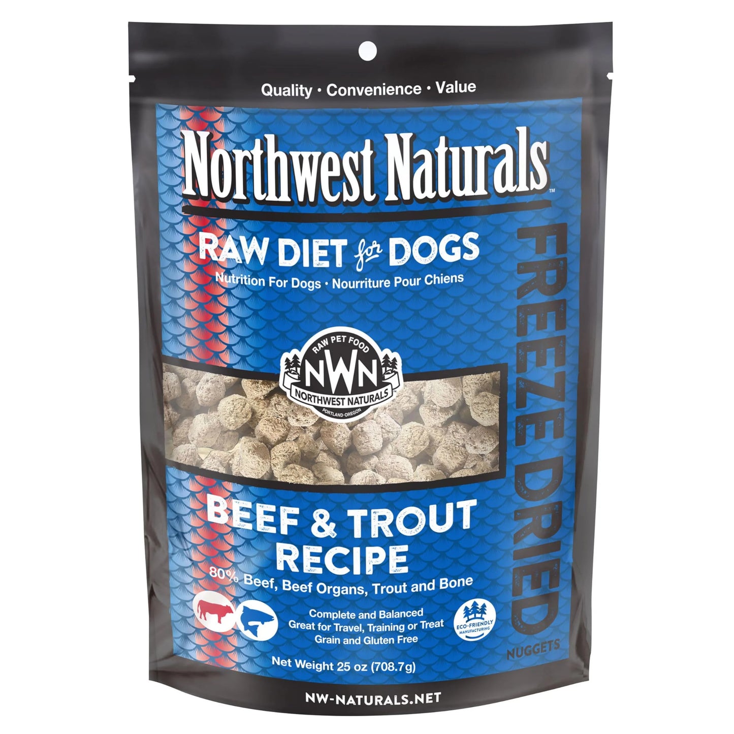 Northwest Naturals Freeze-Dried Raw Nuggets - Beef & Trout 25oz