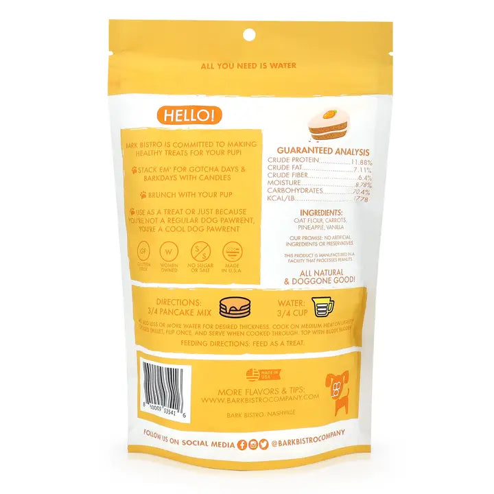 Bark Bistro Dog Pancakes: Carrot Cake