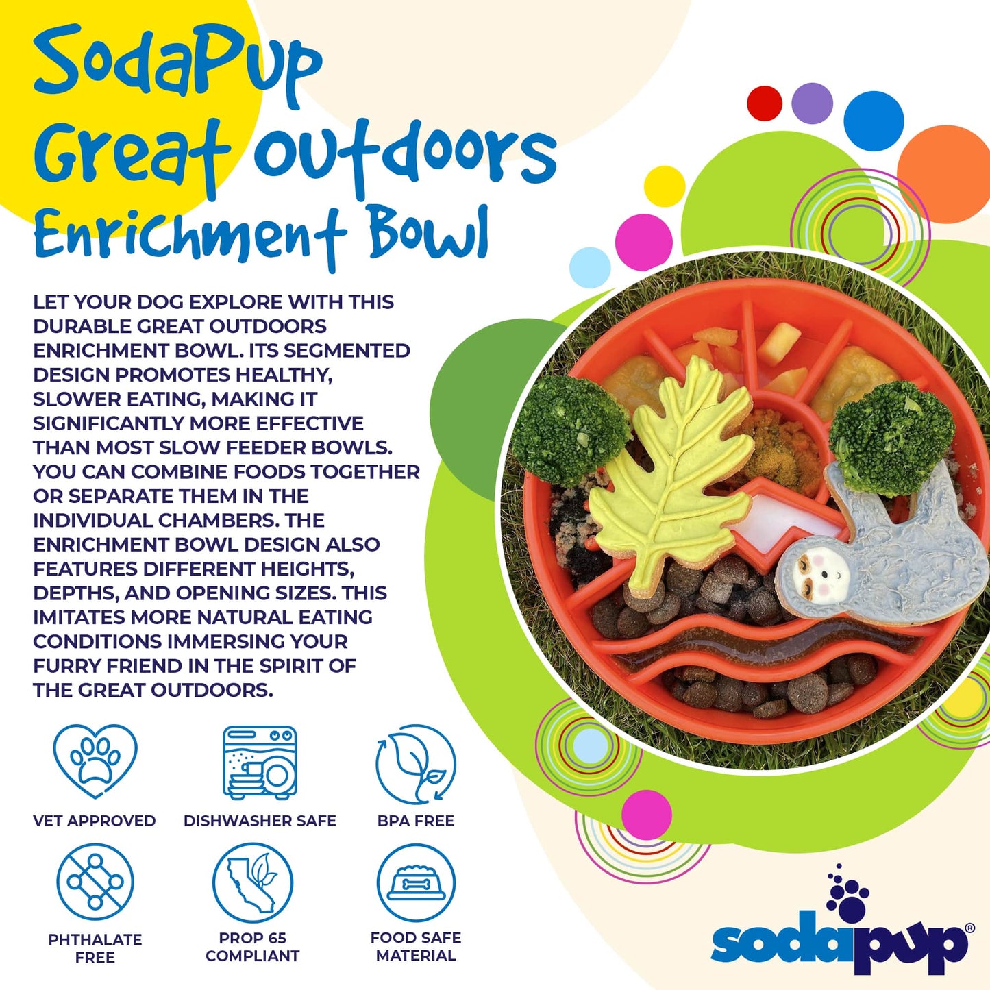 Great Outdoors Slow Feeder Bowl for: Orange