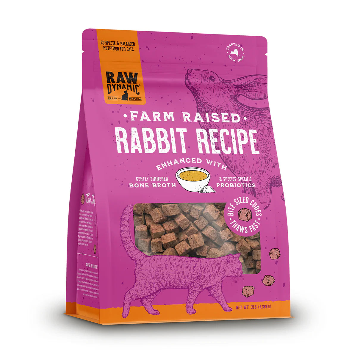 Raw Dynamic Frozen Raw Cat Food: Rabbit