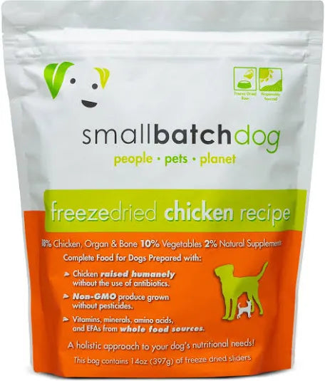 Small Batch Dog Freeze Dried Chicken Sliders: 14 oz