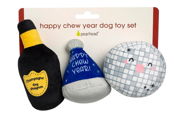 Happy Chew Year Dog Toy 3pk