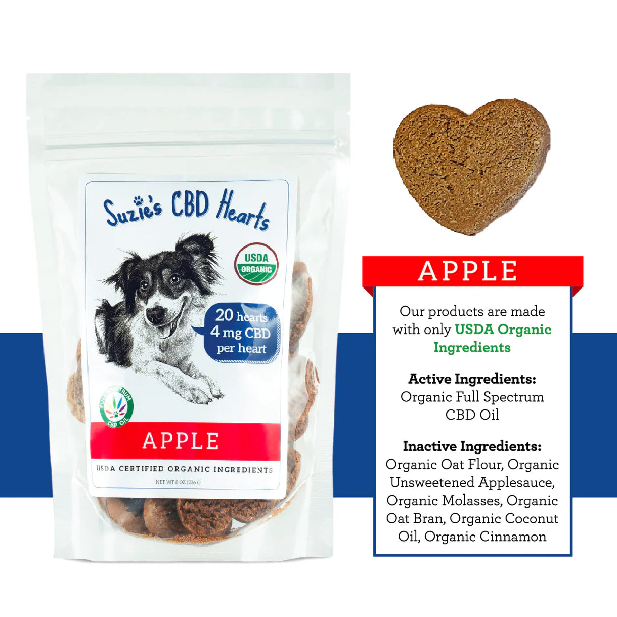 Suzie's Organic CBD Dog Treats | Apple