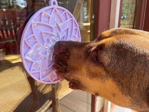 Lotus eMat Enrichment Lick Mat With Suction Cups: Light Pink