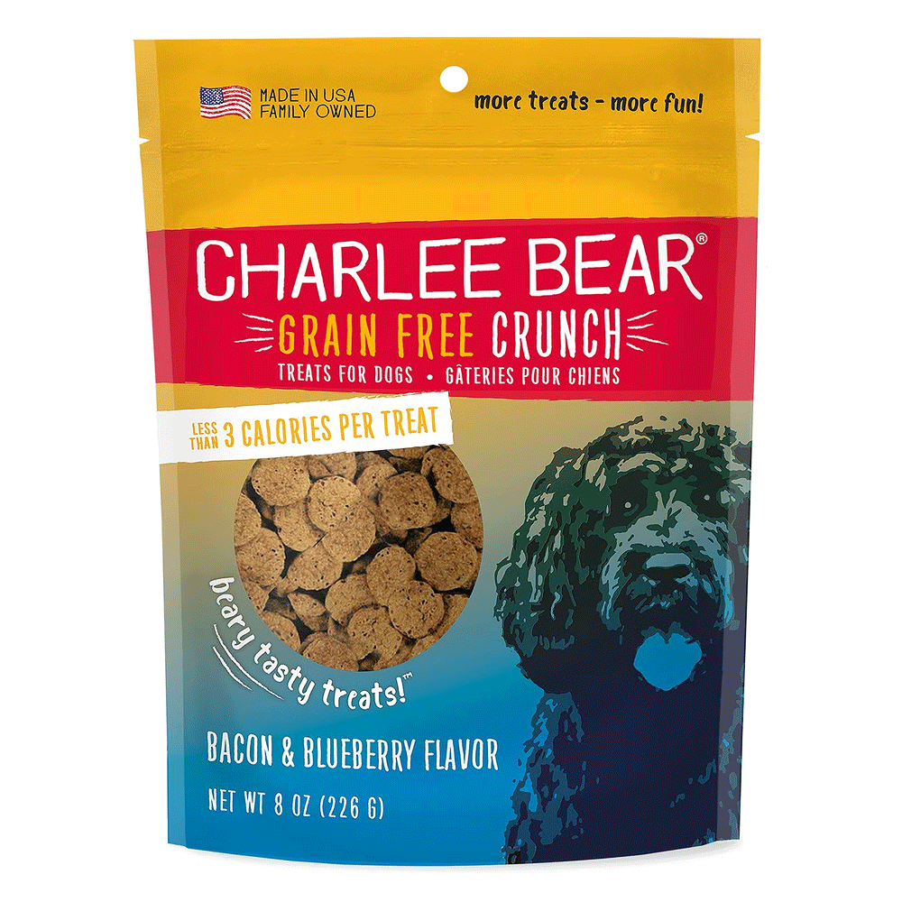 CHARLEE BEAR Crunch Bacon Blueberry Dog Treats 8oz