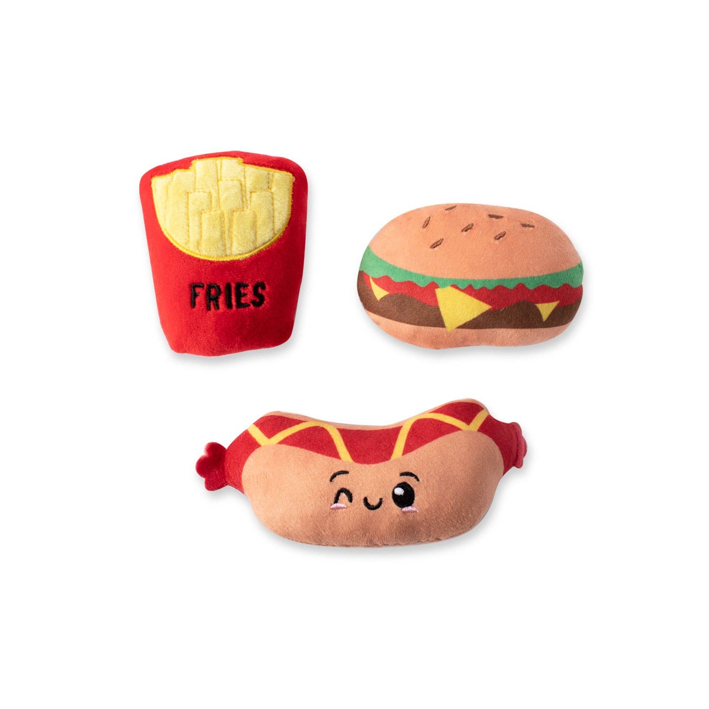 PetShop by Fringe Studio Fast Foods Plush Dog Toy Set Small 3pc