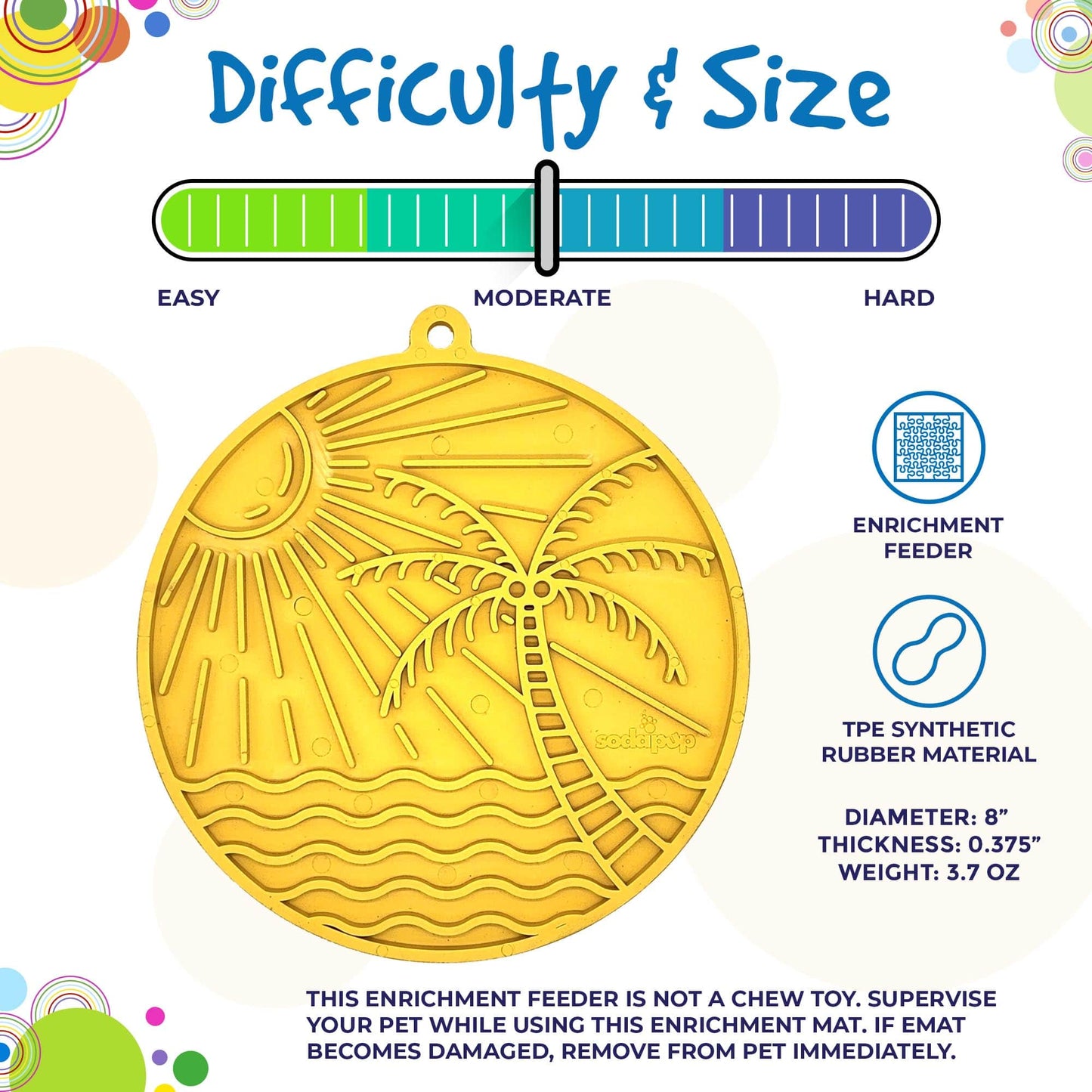 Sun n' Sea Lick Mat With Suction Cups: Yellow