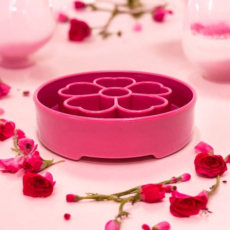 Flower Slow Feeder Bowl for Dogs: Flower Bowl - Pink