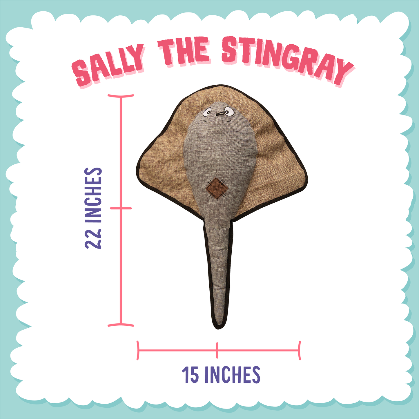 Sally the Stingray (2 in 1) - 21" Dog Toy