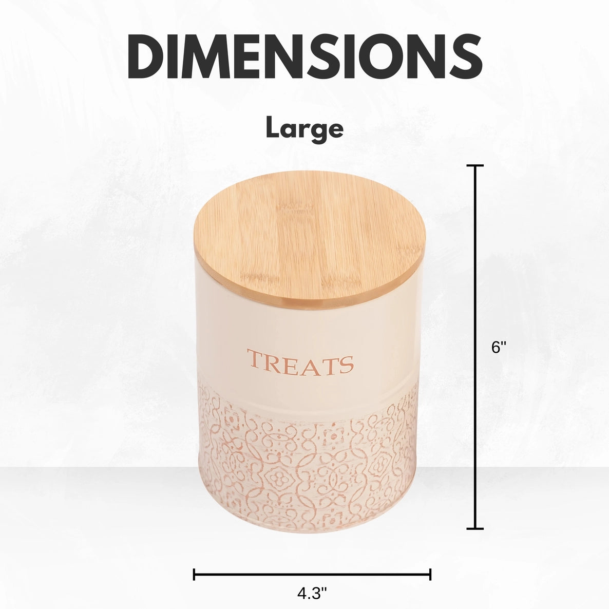Pet Treat Storage Canister - White Swan & Gold: Large