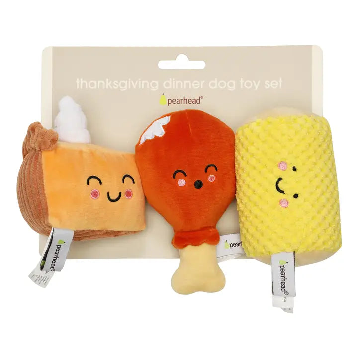 Pearhead Thanksgiving Dinner Dog Toy Set