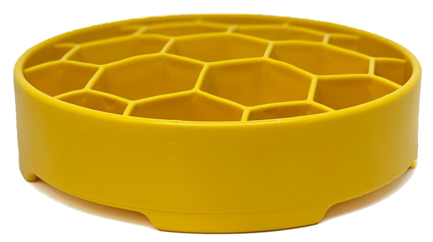 Honeycomb eBowl Enrichment Slow Feeder Bowl for Dogs: Yellow