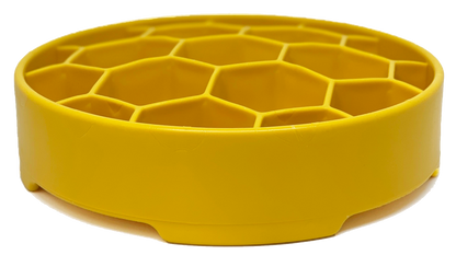 Honeycomb eBowl Enrichment Slow Feeder Bowl for Dogs: Yellow