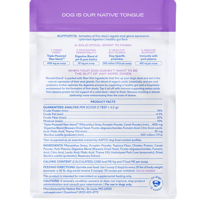 WonderGland Anal Gland Pumpkin Fiber & Digestive Supplement: 30 scoops