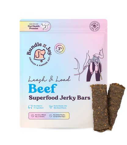 Leash & Load Beef Superfood Jerky Bars for Dogs 5oz