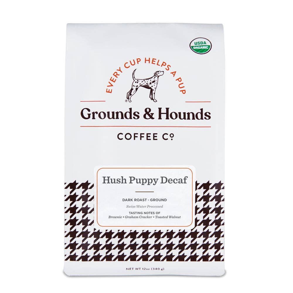 Hush Puppy Dark Roast Decaf Coffee: Ground