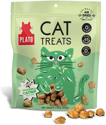 Plato Chicken with Catnip Recipe Air-Dried Cat Treats, 2.5-oz bag