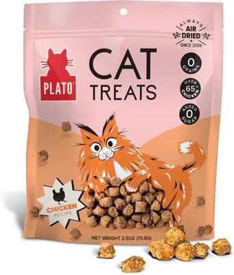 Plato Air-Dried Cat Treats Chicken Recipe, 2.5-oz
