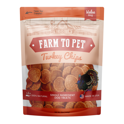 Turkey Chips Dog Treats: 4oz