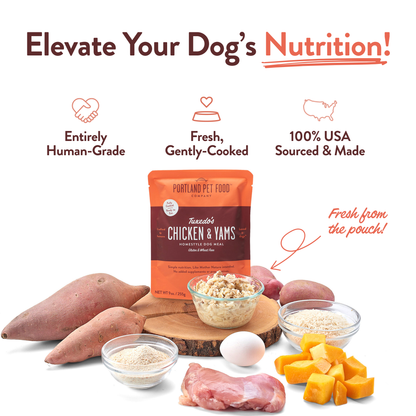 Portland Pet Food Tuxedo's Chicken & Yams Wet Food Dog Pouch