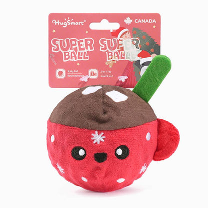 HugSmart Pet - Happy Woofmas | Hot Cocoa - Dog Ball Toy