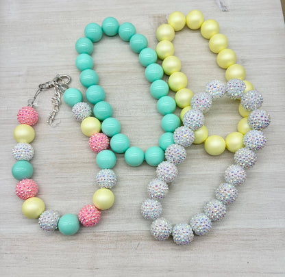 Spring Fling Rhinestone Necklace: Stretch Elastic