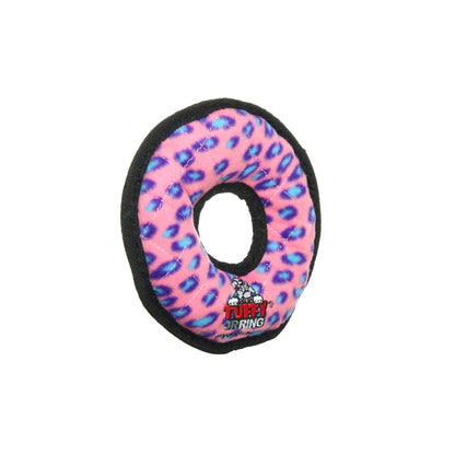 Tuffy Jr Ring - Pink Leopard, Durable, Squeaky Dog Toy