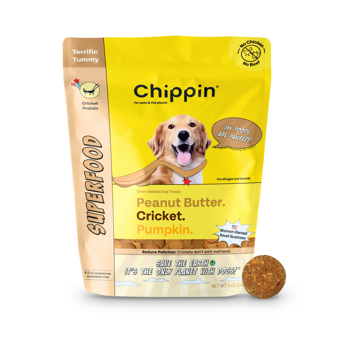 Chippin Superfood Gut-Health Peanut Butter Cricket Pumpkin Treats
