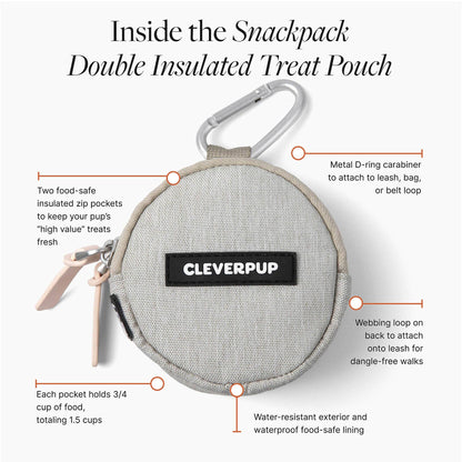 Snackpack Double Insulated Dog Treat Pouch: Sand