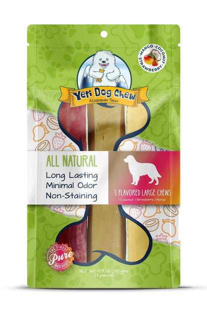 Yeti Dog Chews Coconut/Strawberry/Mango Large 3pk