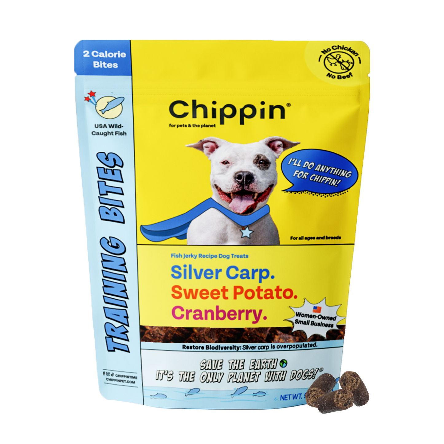 Chippin Training Bites Fish Sweet Potato Cranberry Soft Dog Treats