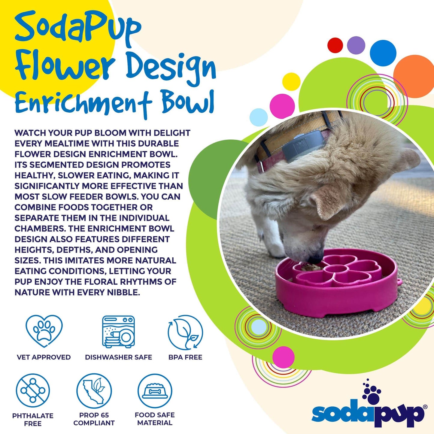 Flower Slow Feeder Bowl for Dogs: Flower Bowl - Pink
