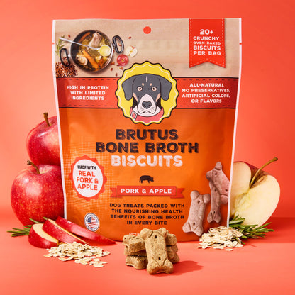 Brutus Bone Broth Biscuits - Pork & Apple Flavor