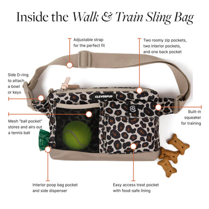 Dog Walk & Train Sling Bag: Leopard
