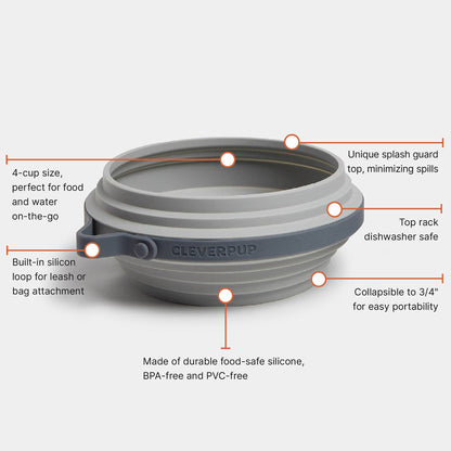 Nomad Collapsible Dog Bowl - Two Sizes Available: Sand Silicone / Large