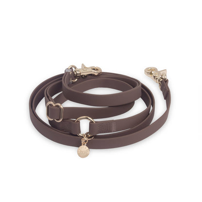 Espresso Brown 4-in-1 Convertible Hands Free Dog Leash