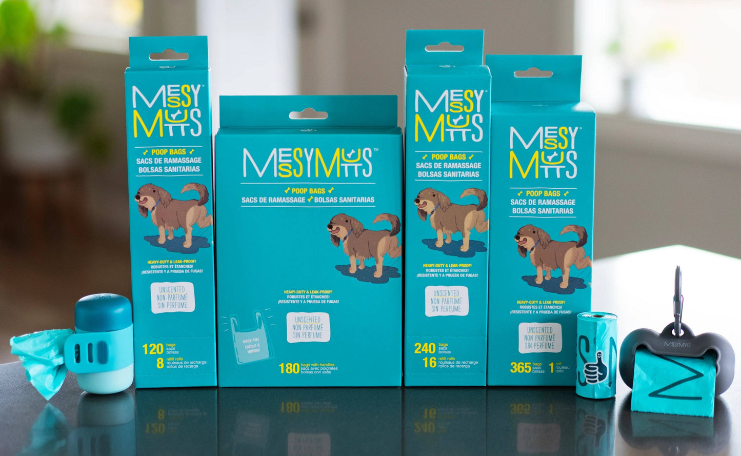 Messy Mutt Dog Poop Bags, 8 Refill Rolls, 120 Bag Count