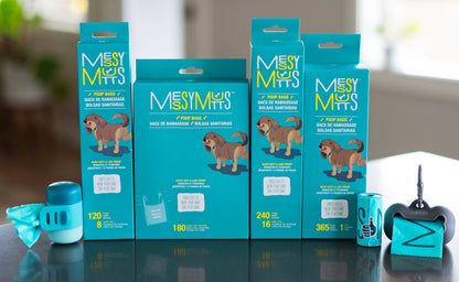 Messy Mutt Dog Poop Bags, 8 Refill Rolls, 120 Bag Count